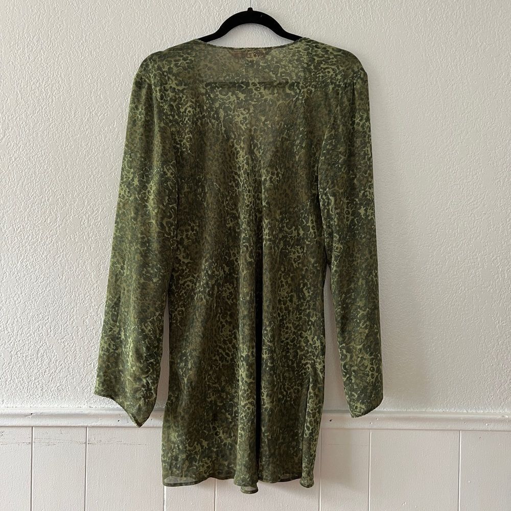 Vintage Victorias Secret olive green semi sheer Y2K mini dress dolly L - Picture 12 of 12